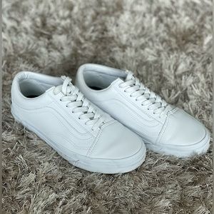 Vans White Leather Sneakers 🤍